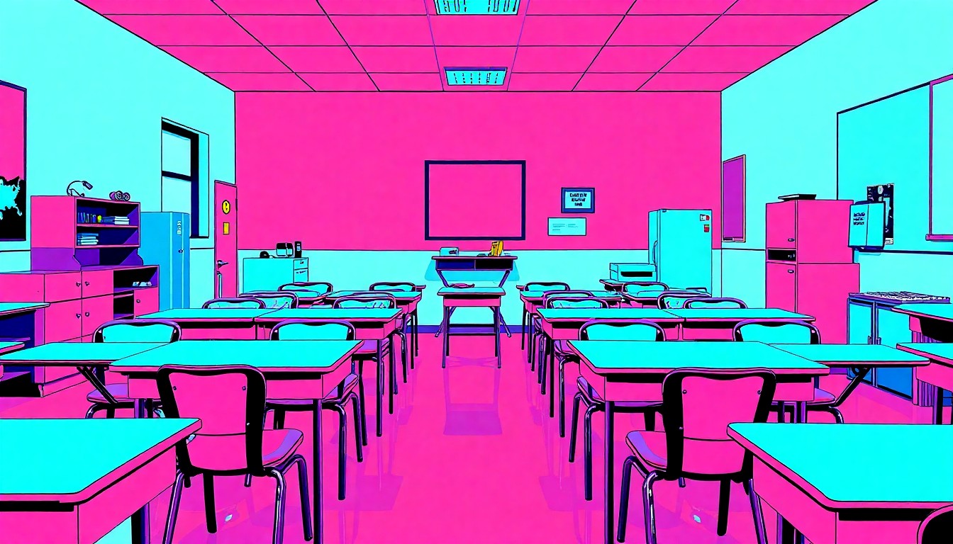 A highly stylized, abstract illustration composed of repeating geometric shapes and vibrant colors, conceptually representing the evolving leadership roles for women in the Latter-day Saints church.