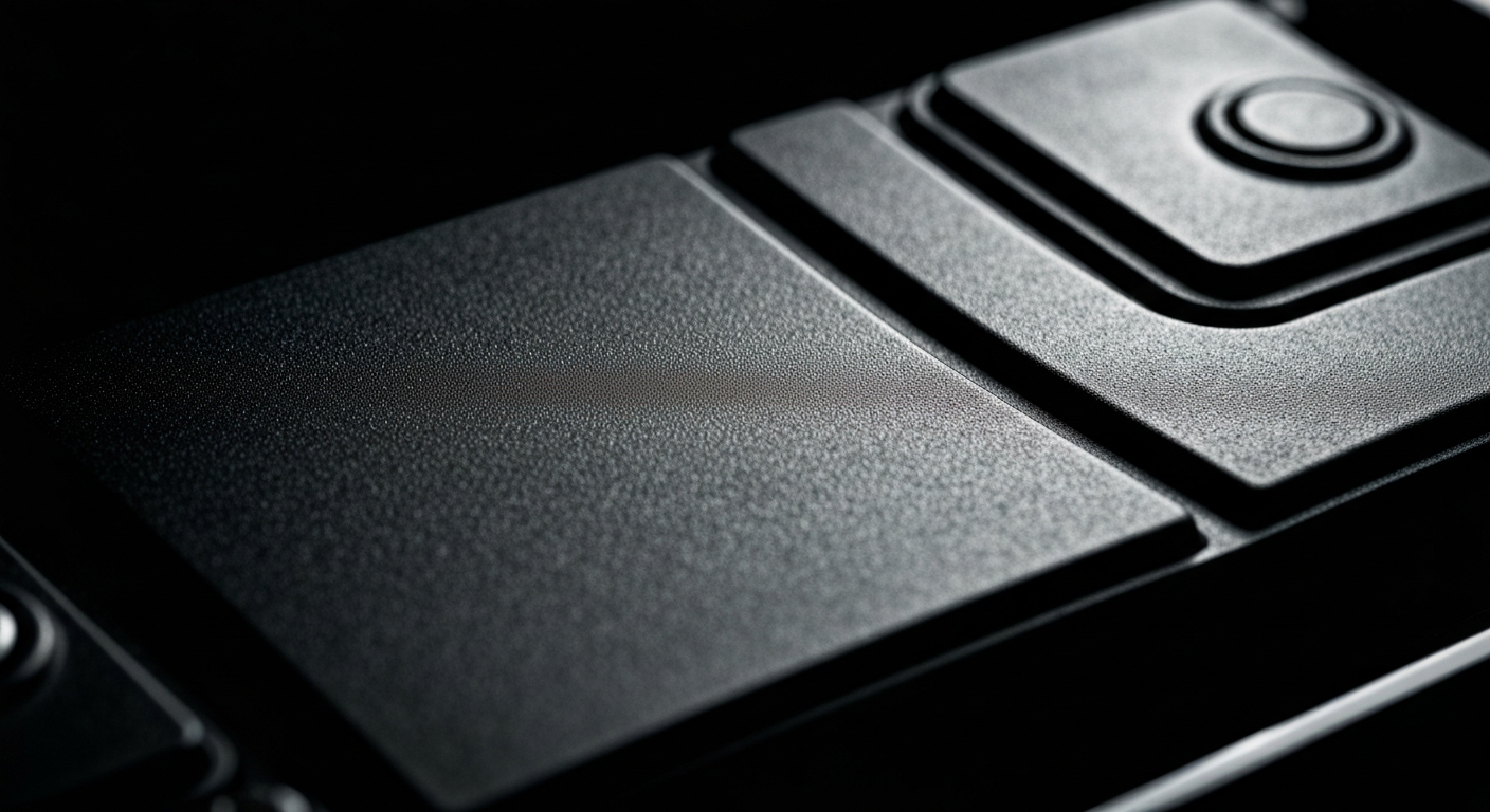 An extreme close-up photograph of the textured, pebbled surface of an electric vehicle battery or charging port, dramatically lit to reveal the intricate details and raw materials that power sustainable transportation.